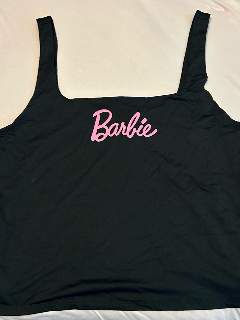 Barbie Black Tank with Pink Script Logo